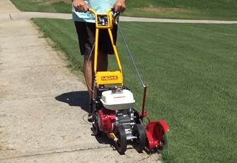 using commercial lawn edger